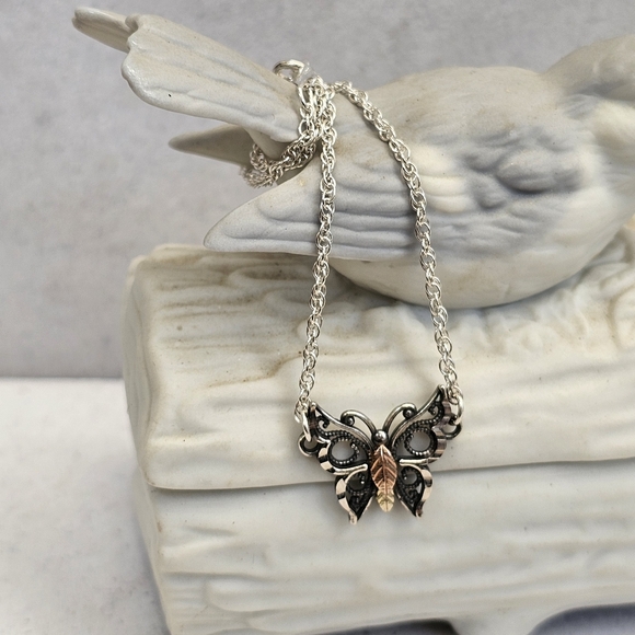 12K Butterfly Anklet Bracelet on 925 Chain - Picture 6 of 15